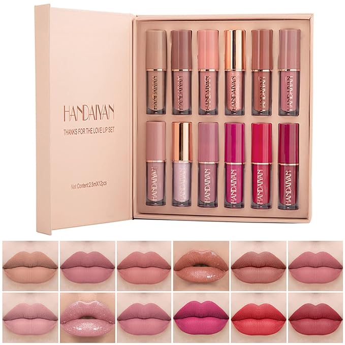 Shopifi™ Handaiyan 12 Pcs Velvet Matte Liquid Lipstick Set