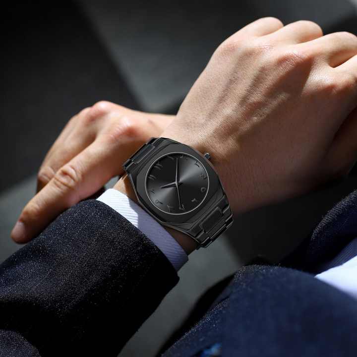 Arabic Numeral Black Matte Watch