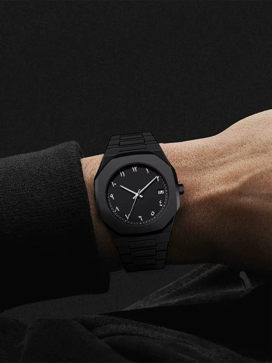 Arabic Numeral Black Matte Watch