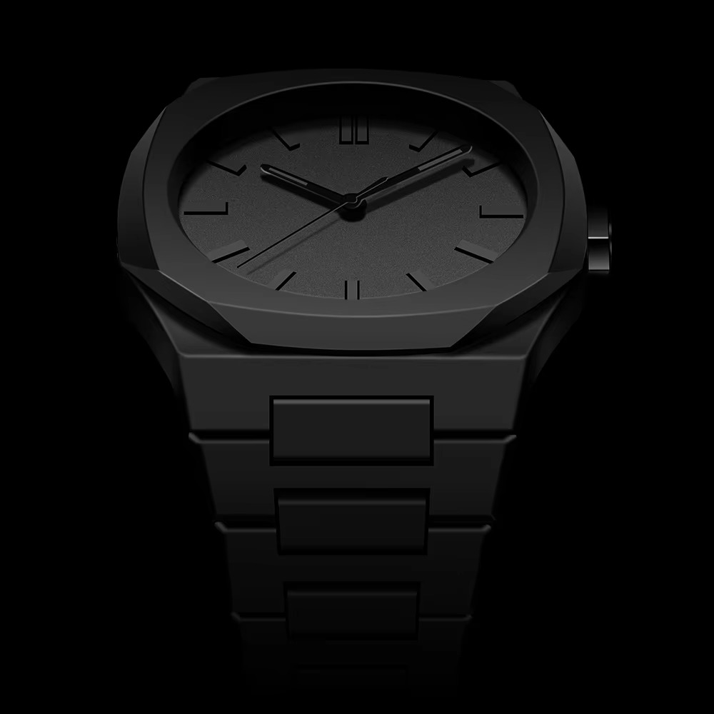 Arabic Numeral Black Matte Watch