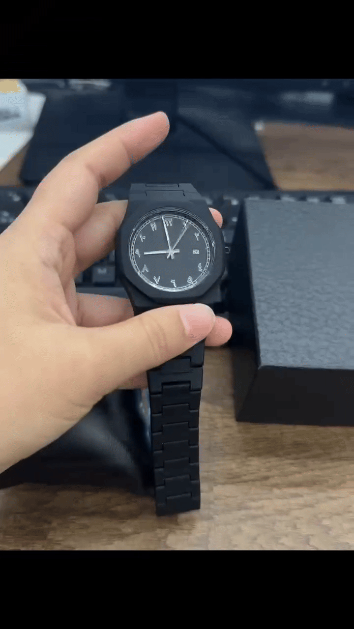 Arabic Numeral Black Matte Watch