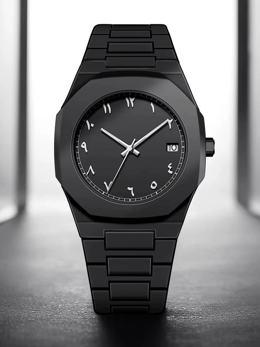 Arabic Numeral Black Matte Watch