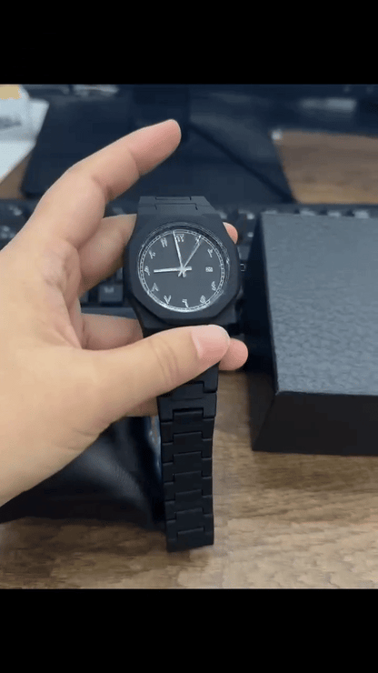 Arabic Numeral Black Matte Watch
