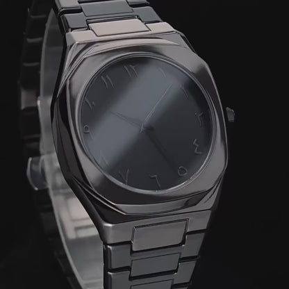 Arabic Numeral Black Matte Watch